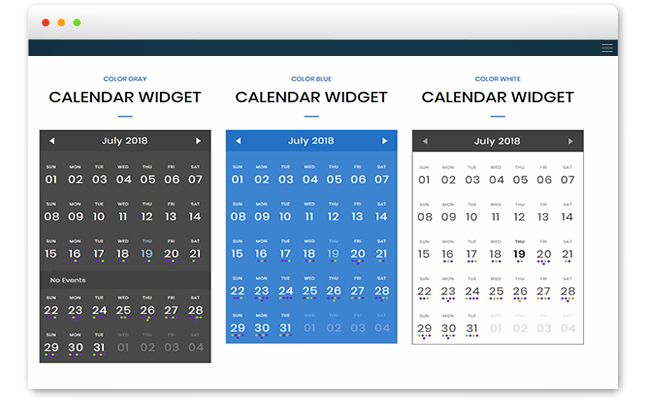 Event calendar widget